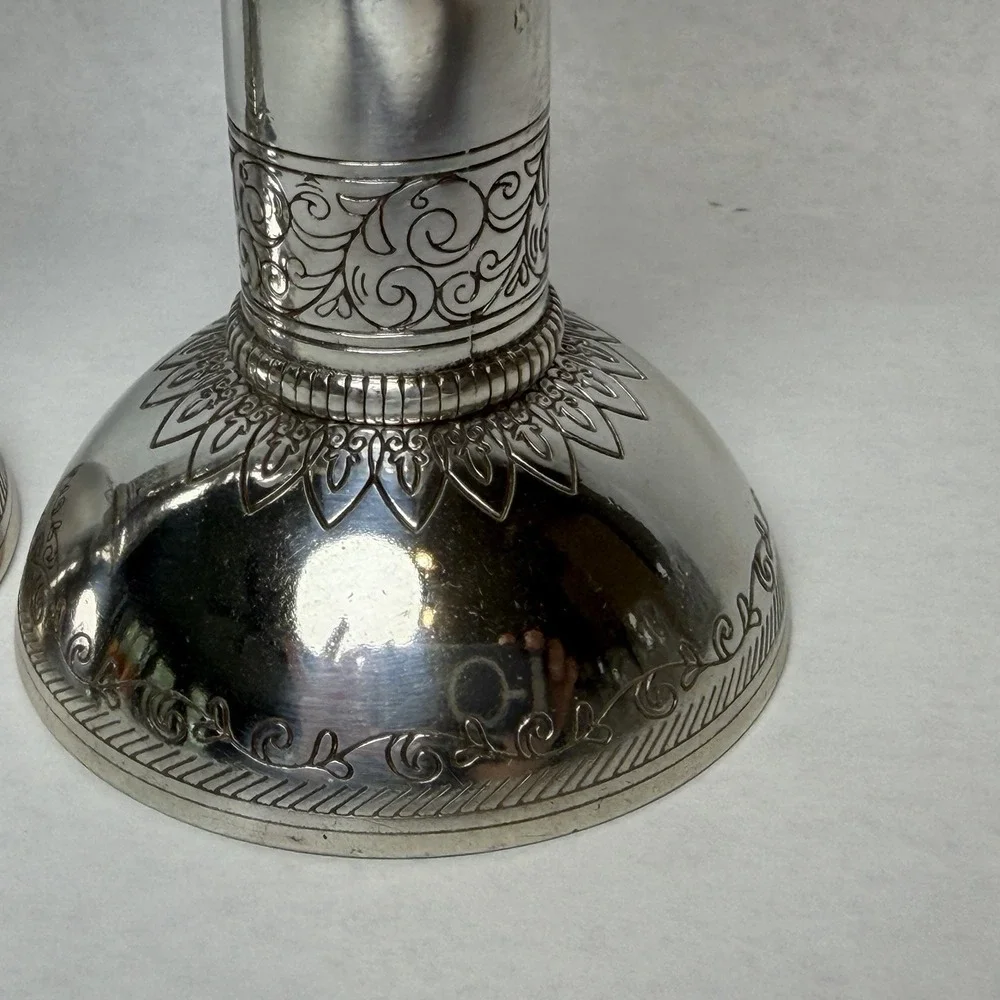 Brighton Cinderella Candlestick Holders Silver Scroll Design 6